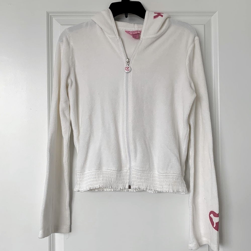 VINTAGE Victorias Secret Pink Terrycloth Hoodie